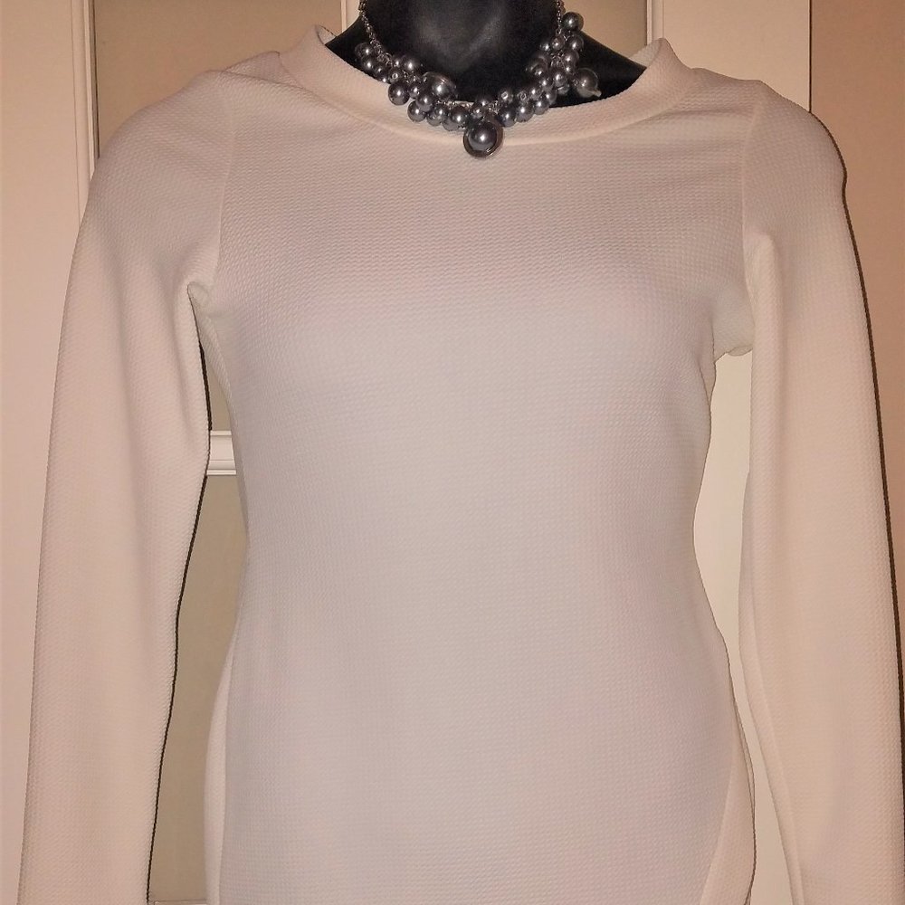 White long sleeve mini dress S-Large